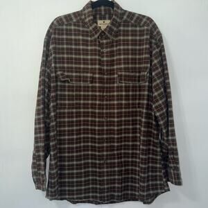 Woolrich Plaid Cotton Button Down Shirt Hiking Cabincore Outerwear Size XL